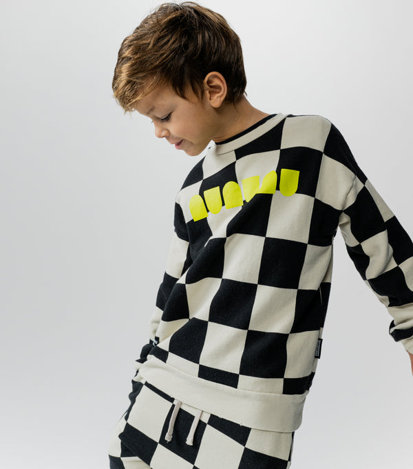 Nununu Checkmate Sweatshirt Smokey Natural