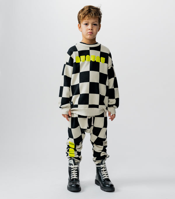 Nununu Checkmate Sweatshirt Smokey Natural