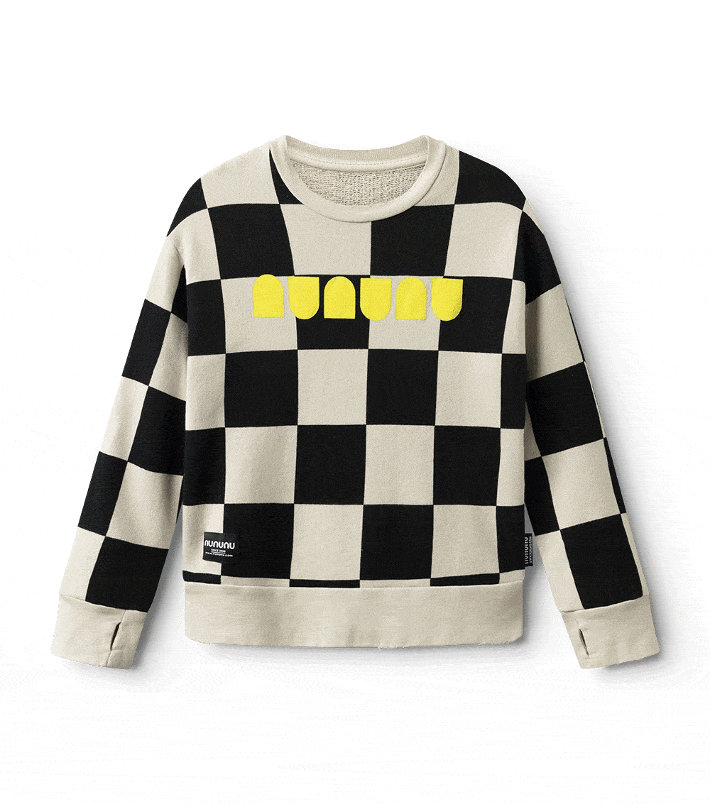 nununu checkmate sweatshirt smokey natural