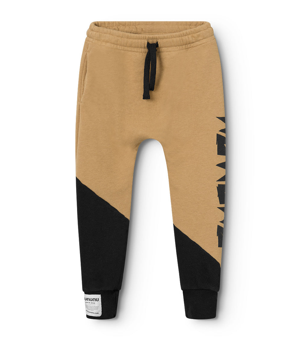 nununu colorblock nununu baggy pants mocha