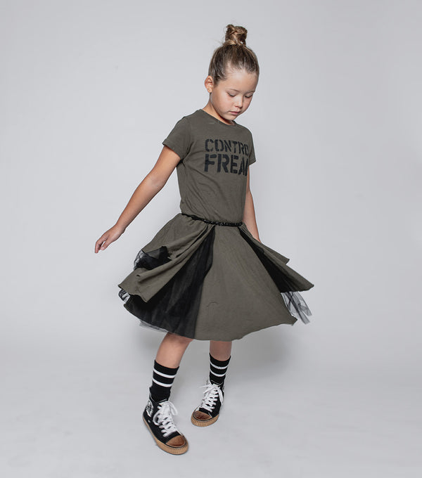 Nununu Control Freak Layered Dress Black