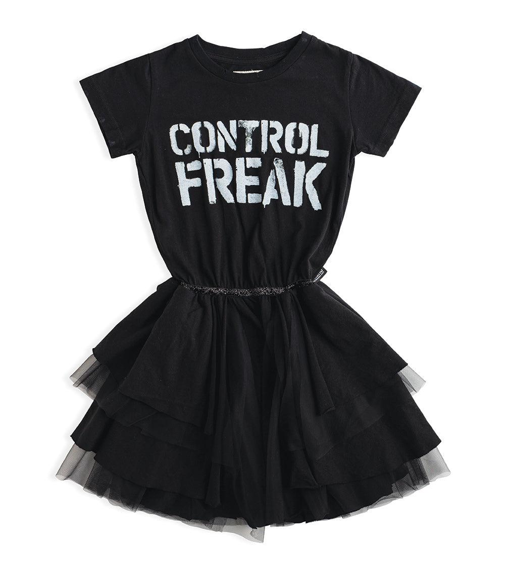 nununu control freak layered dress black