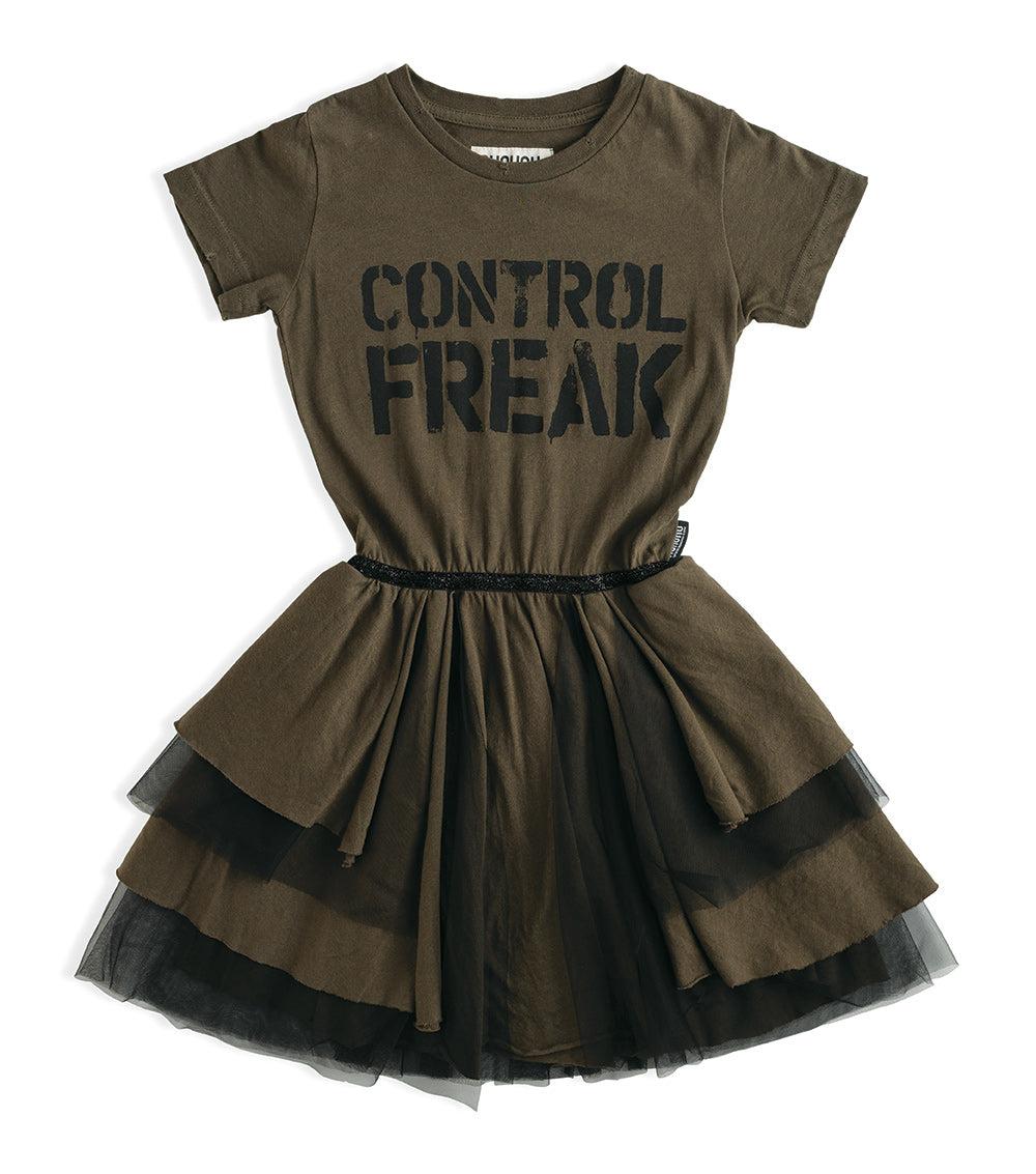 nununu control freak layered dress olive