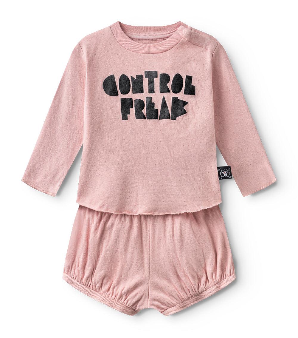 nununu control freak yoga set powder pink