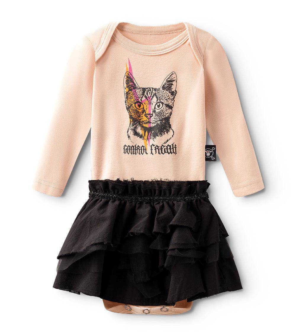 nununu cool cat onesie skirt