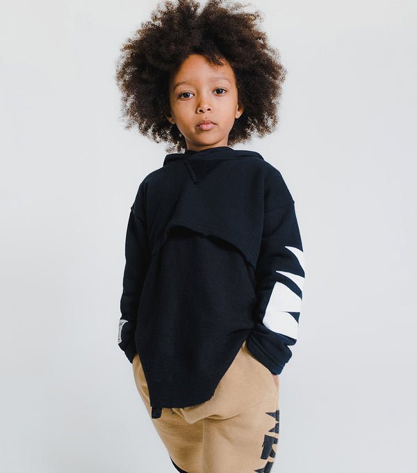 Nununu Cropped Hi-lo Hoodie Black