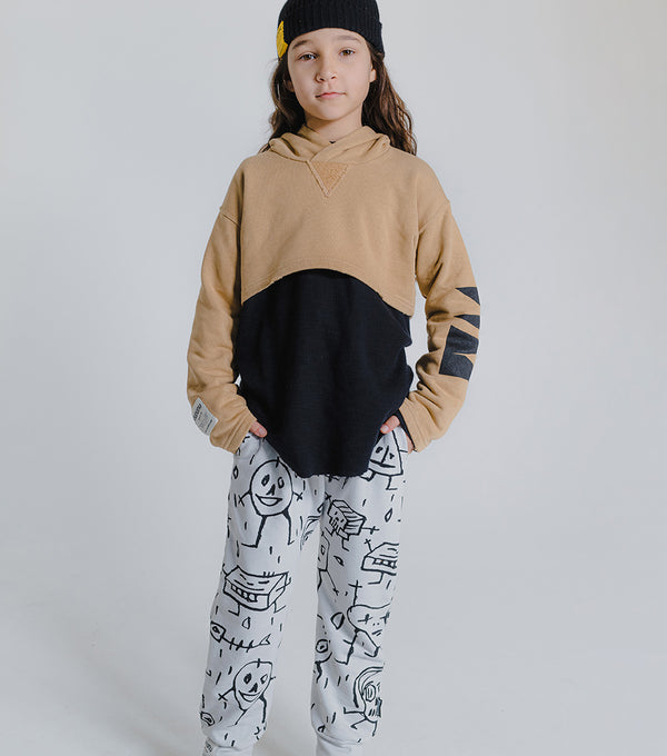 Nununu Cropped Hi-lo Hoodie Mocha