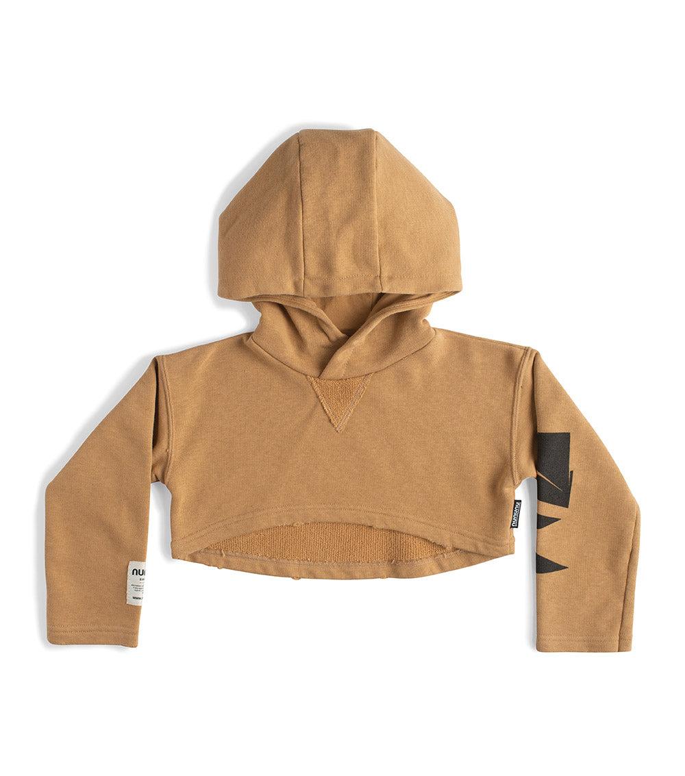 nununu cropped hi-lo hoodie mocha
