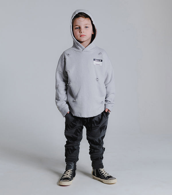 Nununu Distressed Hoodie Ice Grey