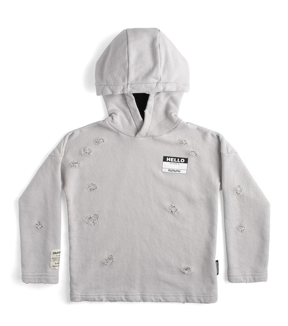 nununu distressed hoodie ice grey