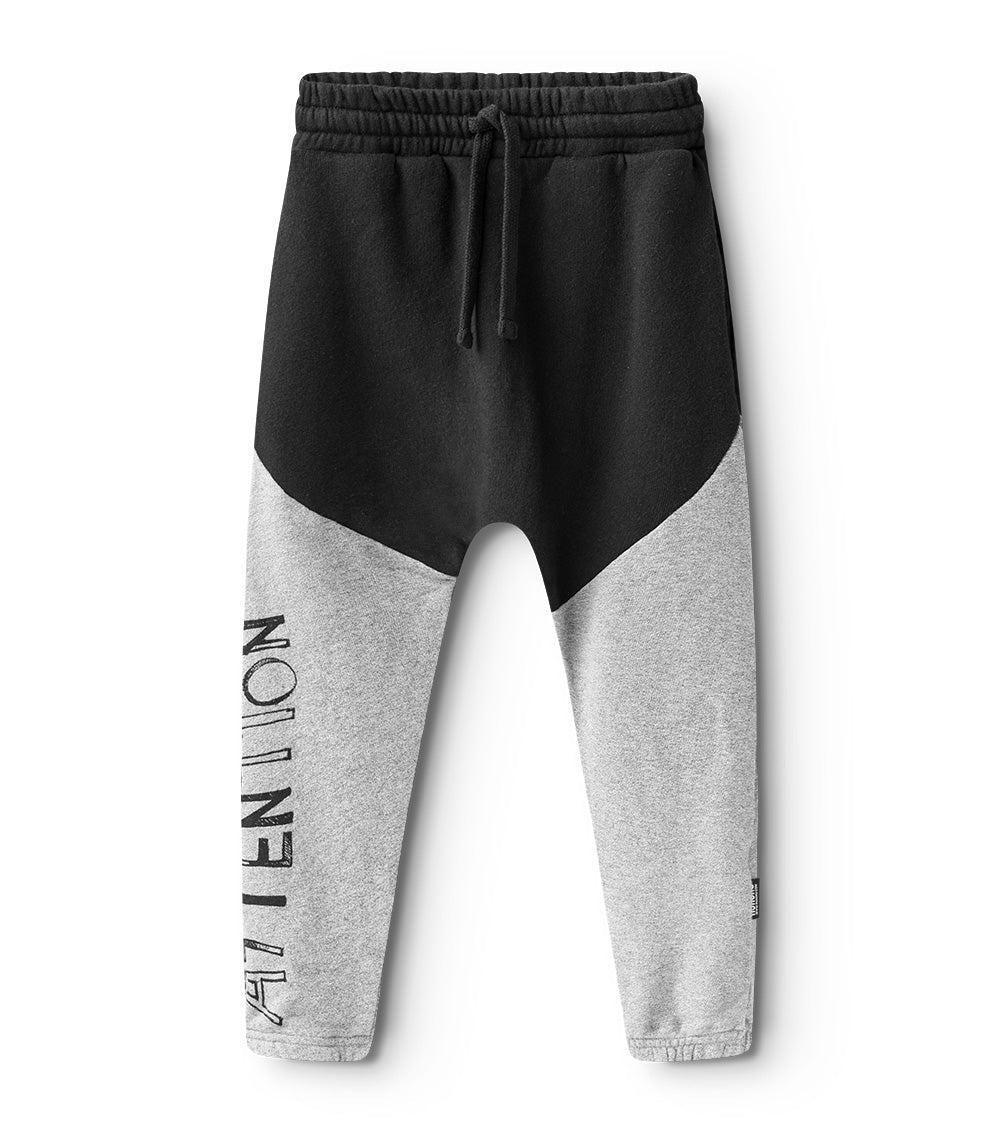 nununu division baggy pants black/heather grey