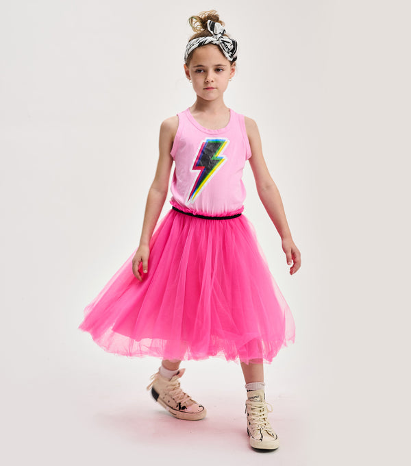 Nununu Dizzy Bolt Tulle Dress Super Pink