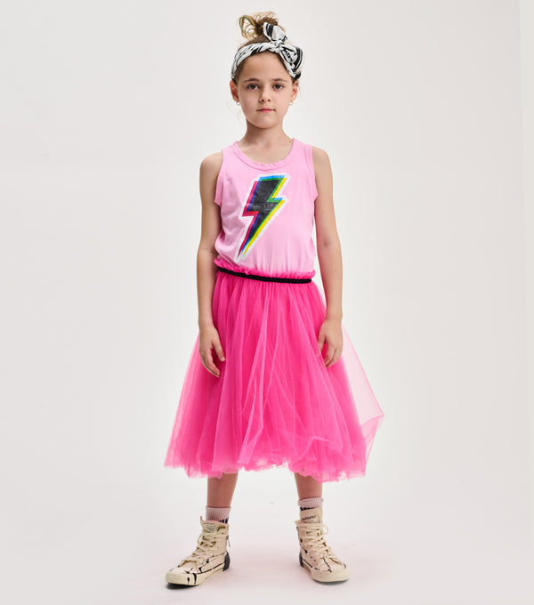 Nununu Dizzy Bolt Tulle Dress Super Pink