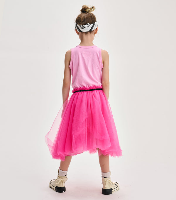 Nununu Dizzy Bolt Tulle Dress Super Pink