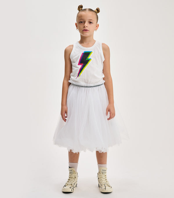Nununu Dizzy Bolt Tulle Dress White