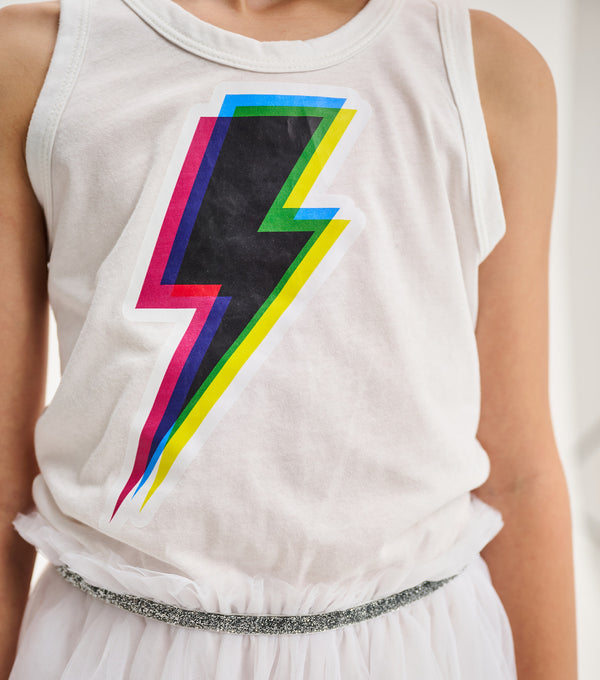 Nununu Dizzy Bolt Tulle Dress White