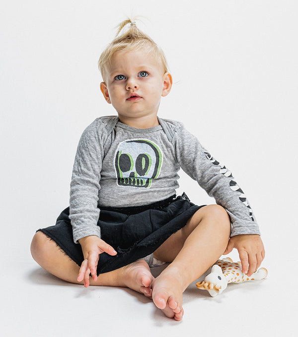 Nununu Dizzy Skull Onesie Skirt Heather Grey