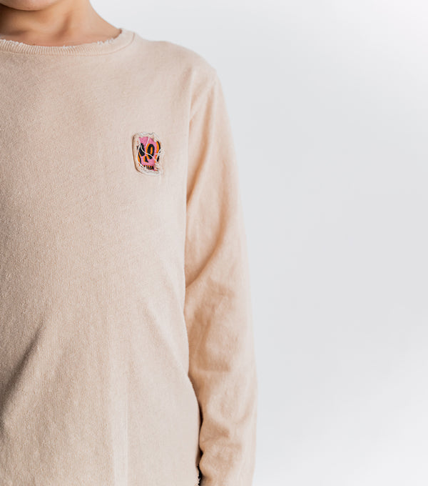 Nununu Dizzy Skull Patch Shirt Nude