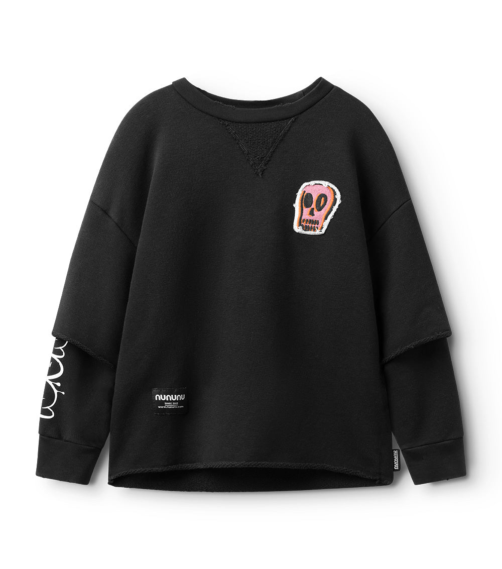 nununu dizzy skull towfer sweatshirt black