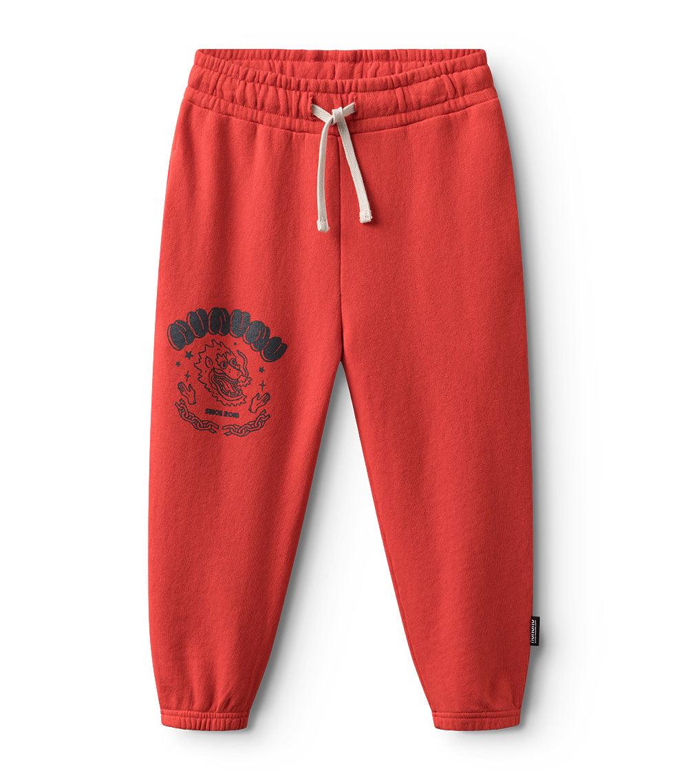 nununu dragon sweatpants washed red
