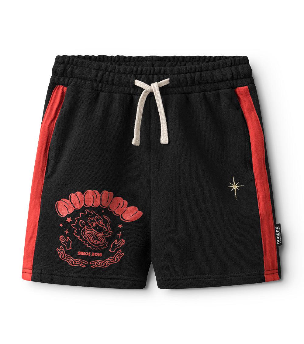 nununu dragon sweatshorts washed black