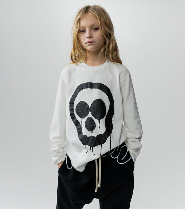 Nununu Droopy Skull Shirt White