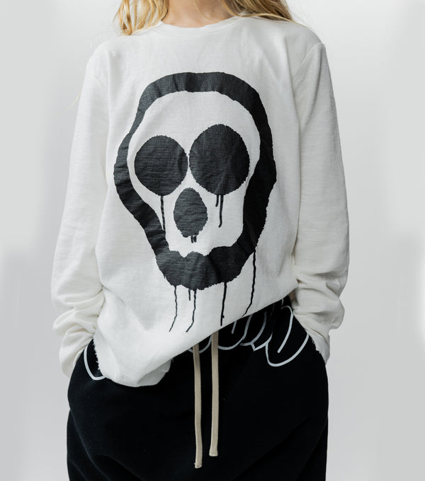 Nununu Droopy Skull Shirt White