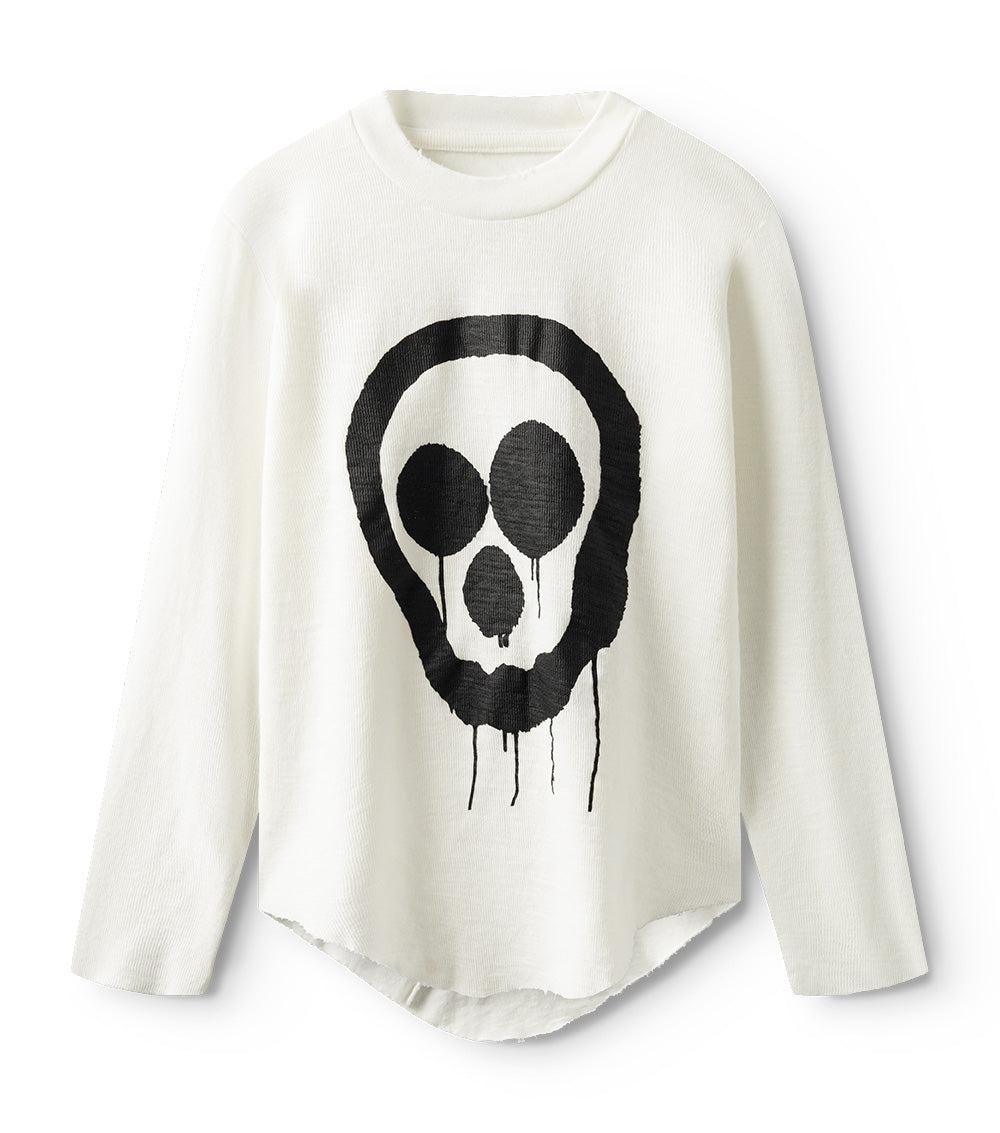 nununu droopy skull shirt white