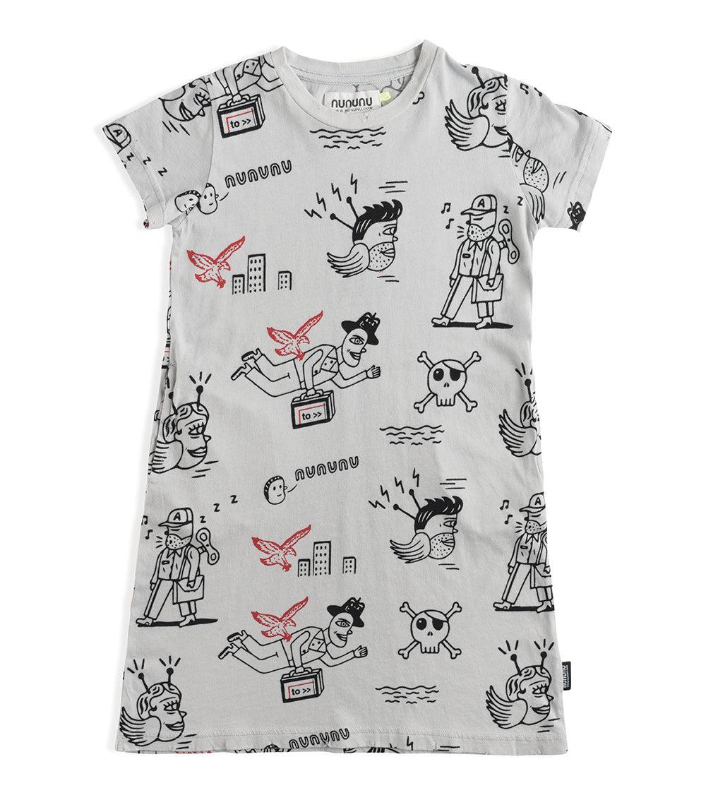 nununu en route a dress ice grey