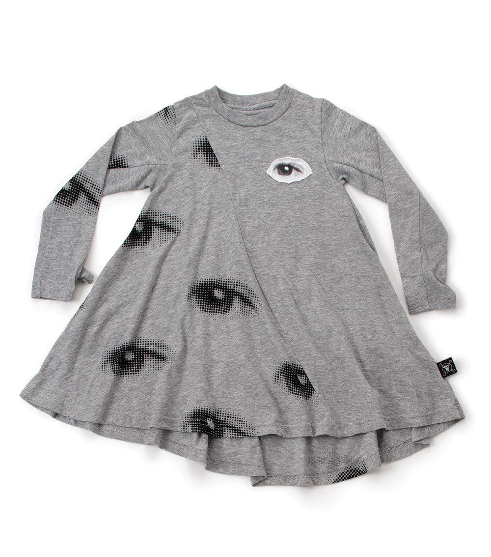 nununu eye 360 dress heather grey