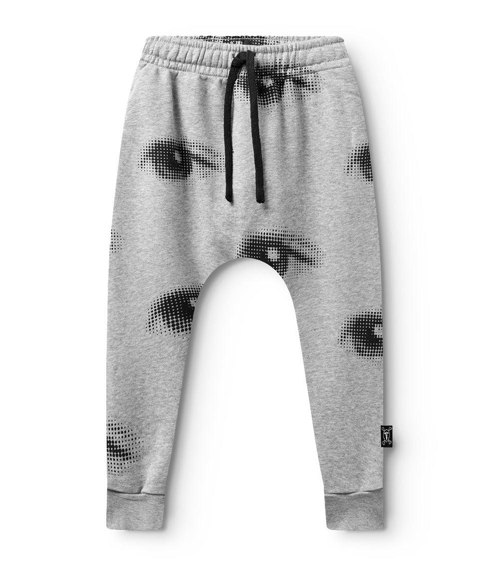 nununu eye baggy pants heather grey
