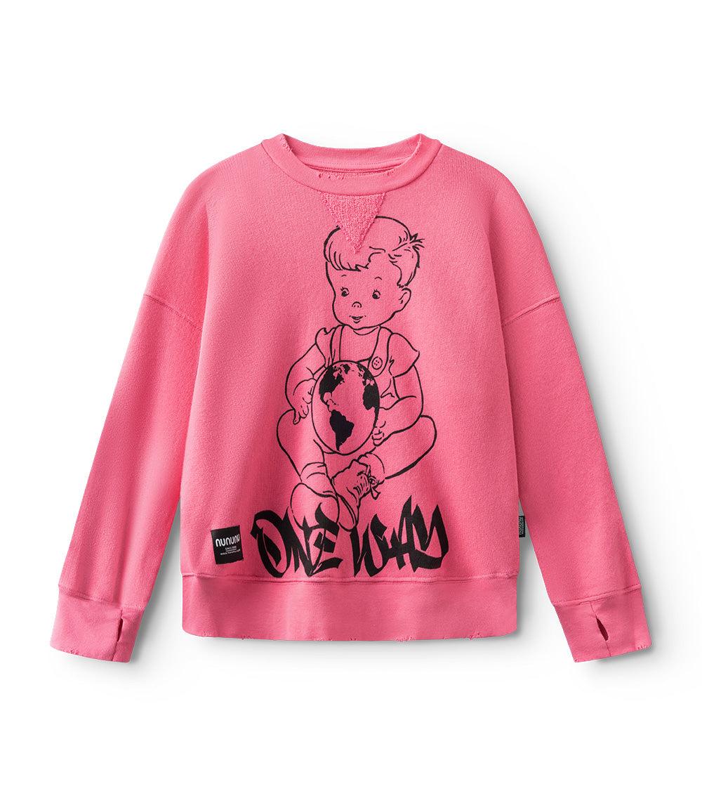 nununu global kid sweatshirt hot pink