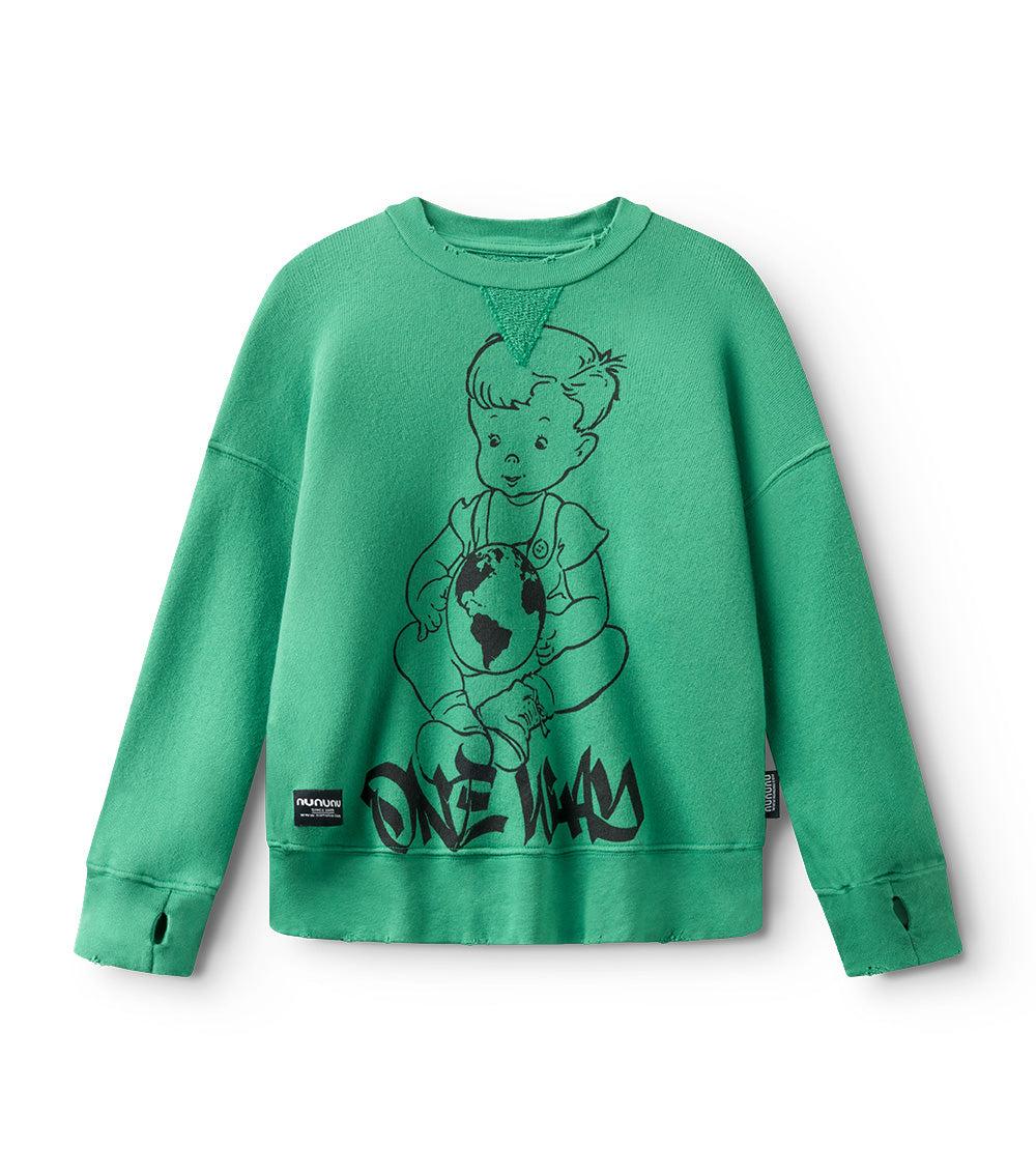 nununu global kid sweatshirt moss green