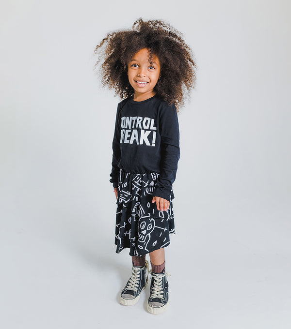 Nununu Goofy Skulls Layered Dress