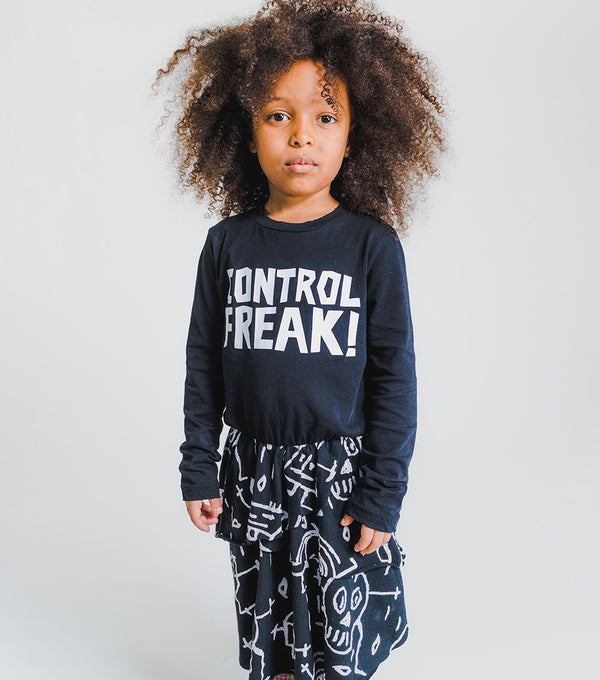 Nununu Goofy Skulls Layered Dress