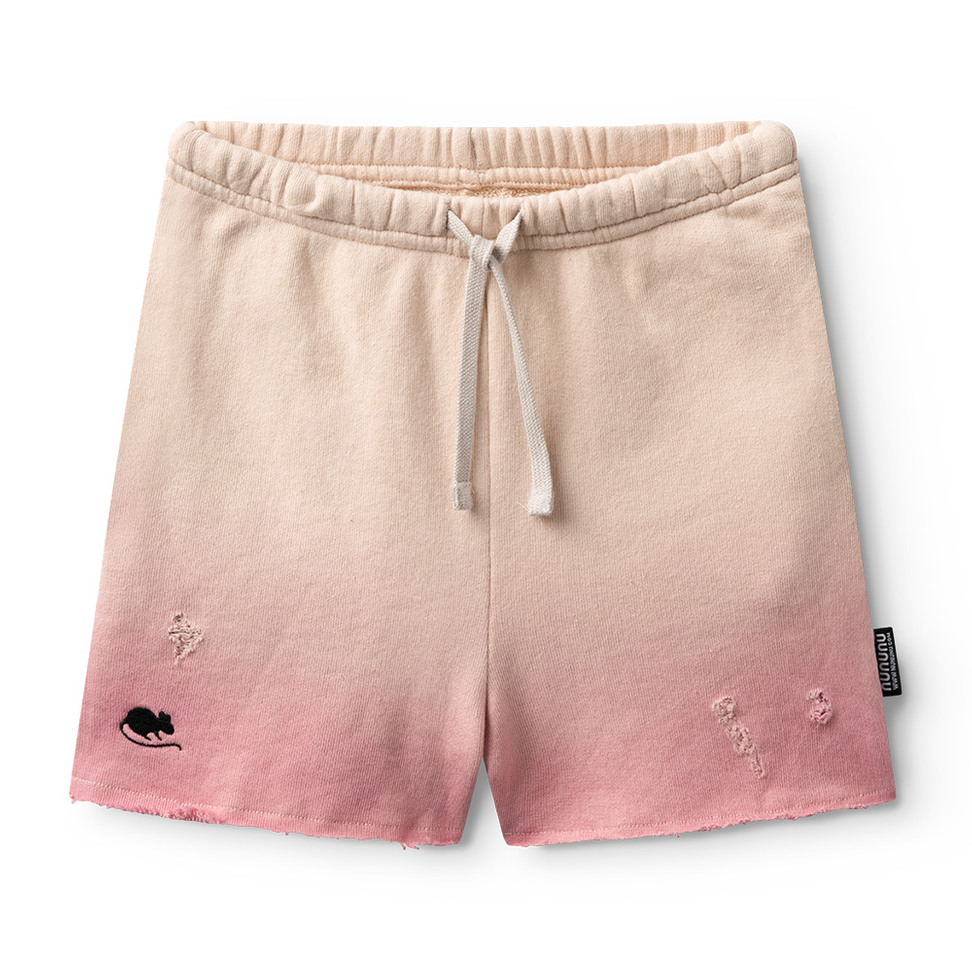 nununu gradient sweatshorts hot pink / nude