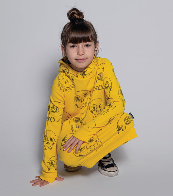 Nununu Hooded Scribbled Skulls A Dress Black