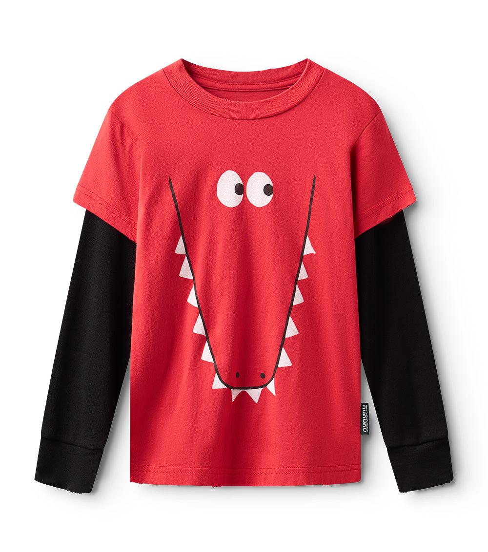 nununu kooky croco shirt smokey red