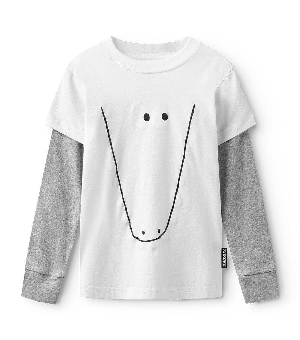 nununu kooky croco shirt white