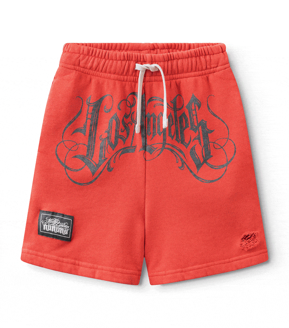nununu l.a. sweatshorts washed red