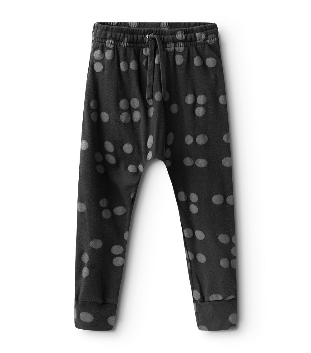 nununu light braille baggy pants black