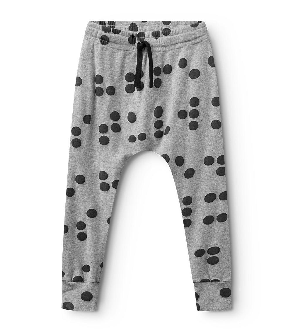nununu light braille baggy pants heather grey