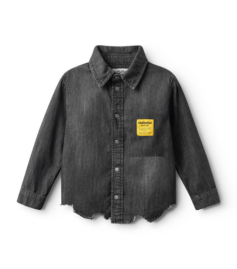 nununu light denim shirt black