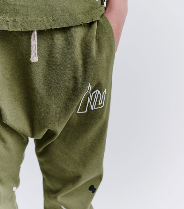 Nununu Light Splash Baggy Pants Olive