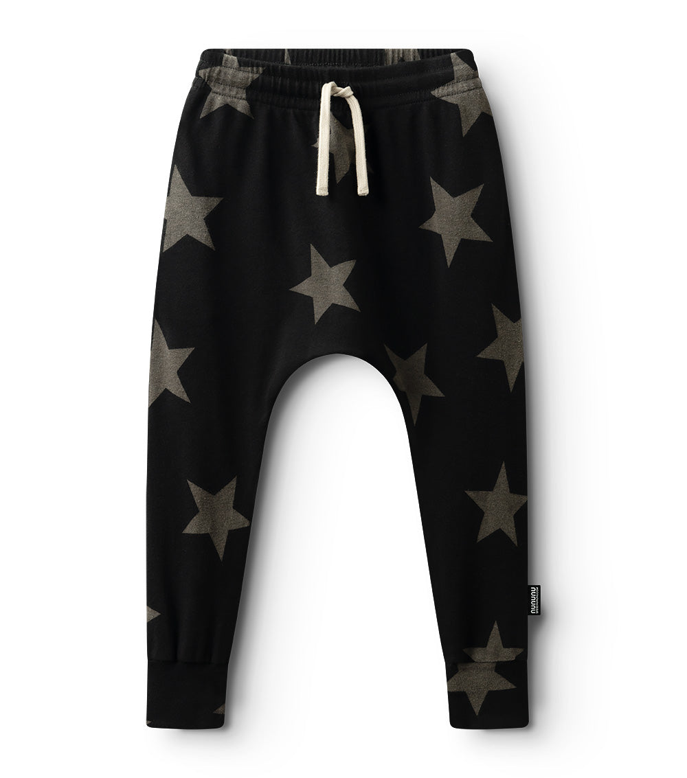 nununu light star baggy pants black