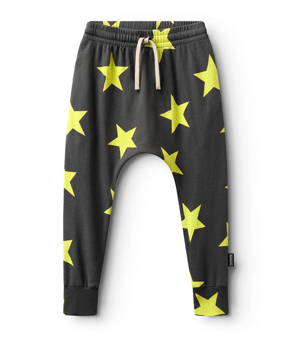 nununu light star baggy pants graphite/hot lime