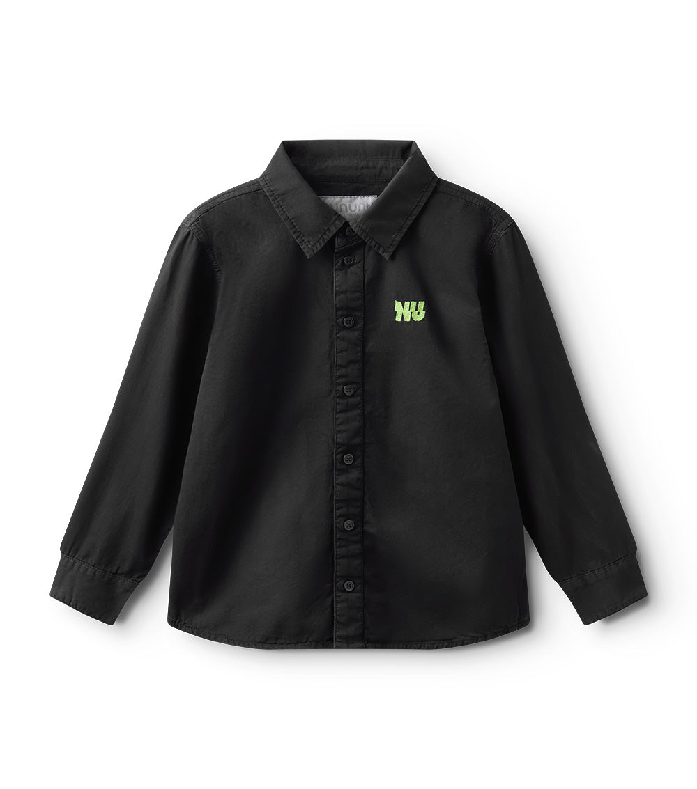 nununu look sharp button shirt black