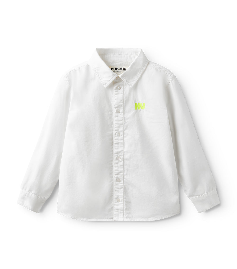 nununu look sharp button shirt white