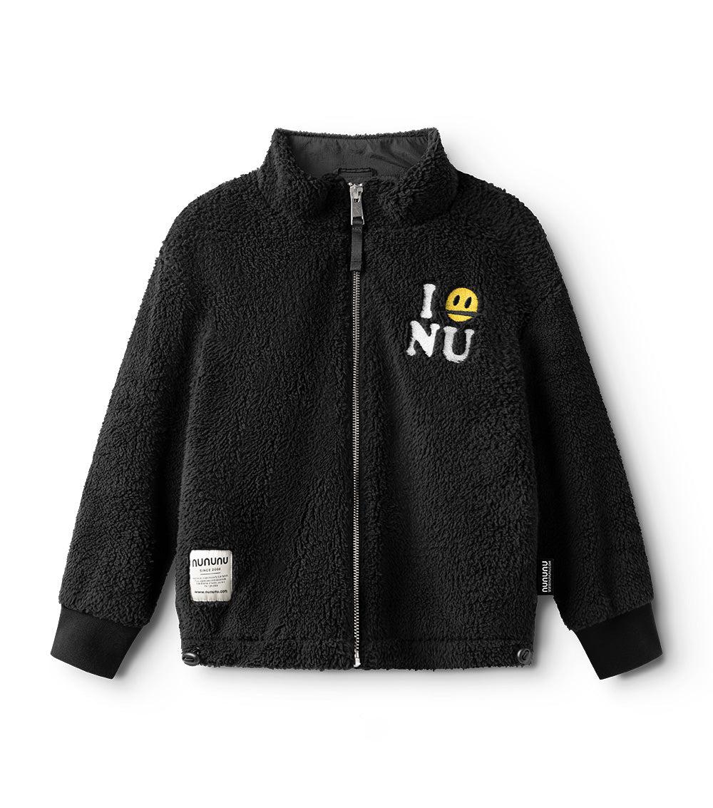nununu love nu sherpa jacket black