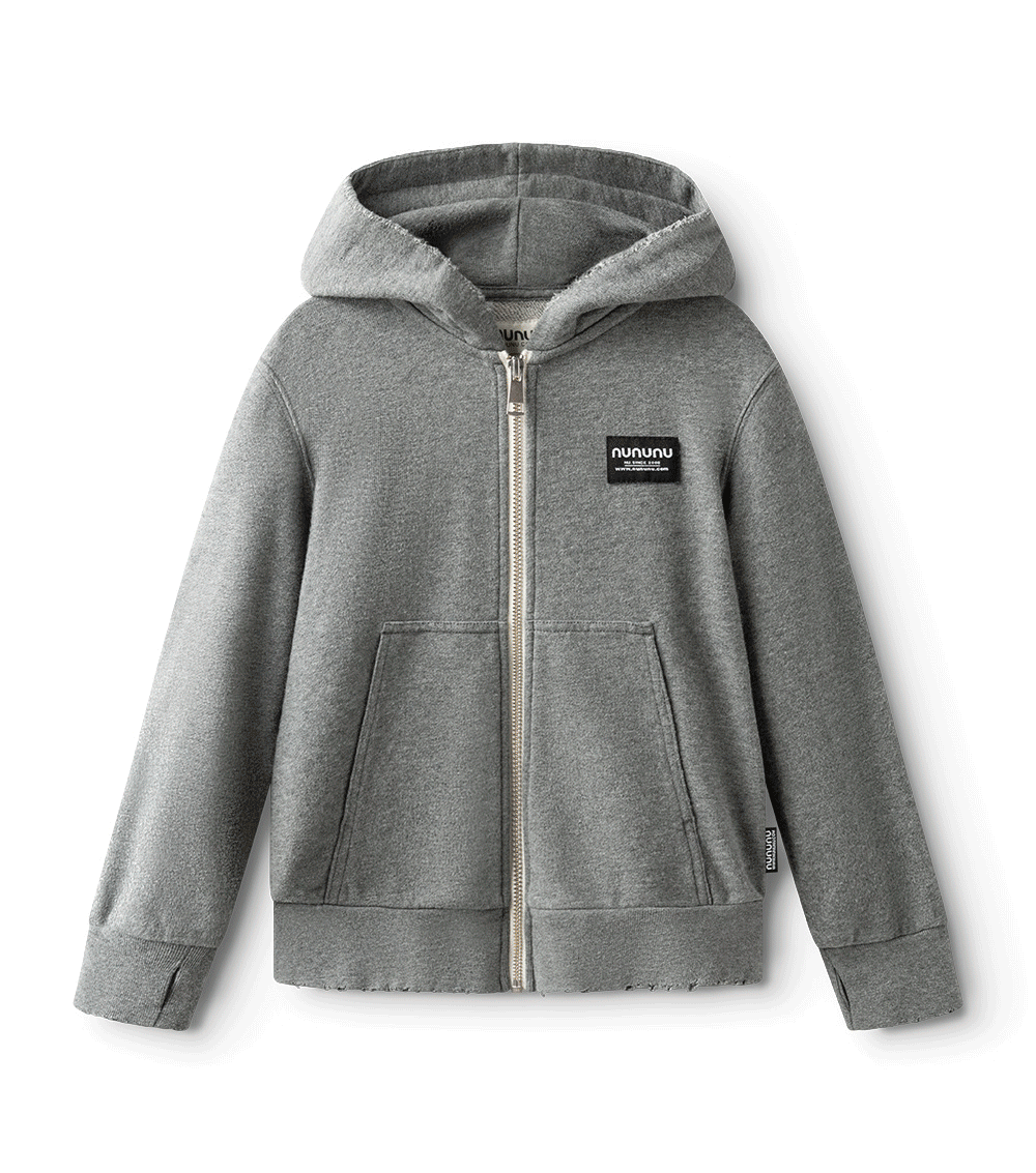 nununu love nu zip hoodie dark heather grey